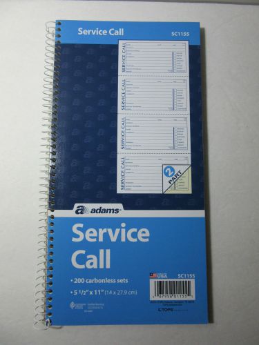 Adams spiral service call book 2-part carbonless sc1155 for sale
