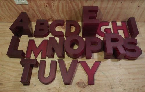 Lg Vintage Red Plastic Slotted Marquee Channel Letters 8&#034; by Gemini - 100 total