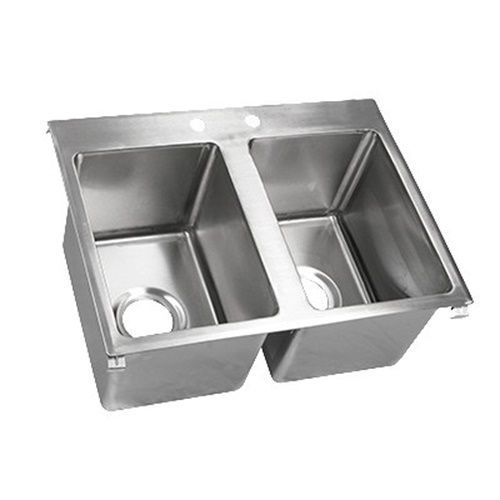 John boos pb-disink201612-2 drop-in sink - 20&#034; two compartment 20&#034;w x 16&#034; x... for sale