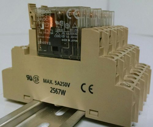 4 omron relay(s) model g2r-2-s used good condition 8pin 5amp 24vdc 250vac 2048y8 for sale