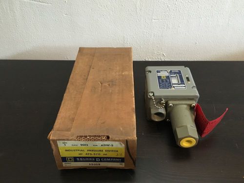 Square D 9012 ADW-5 Industrial Pressure Switch Set 475-570 PSI 9012ADW5