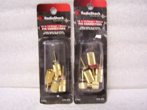 2 NEW PKGs of 4 16 to 14 Gauge Pin Connectors for Speaker Wire Radioshack
