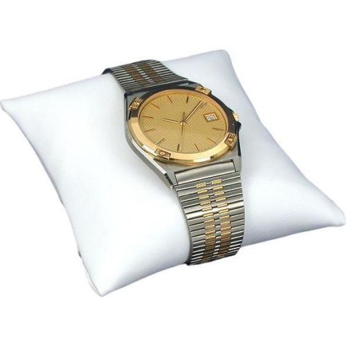 New White Faux Leather Bracelet &amp; Watch Pillow Display