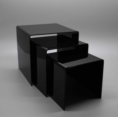 Fixture Displays 5&#034;6&#034;7&#034;Black Acrylic Display Risers - 1/8&#034; Thick 20005