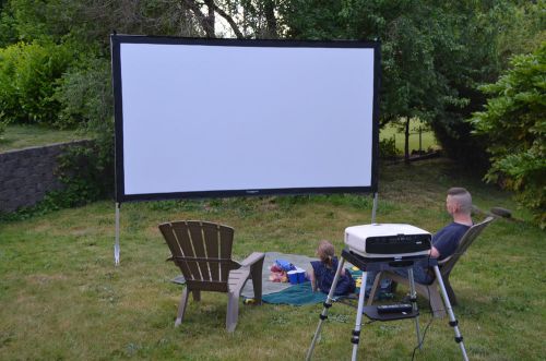 Visual apex 100&#034; portable indoor/outdoor projection screen - projectoscreen100hd for sale