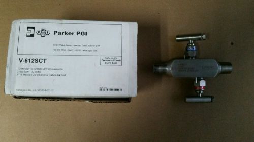 Parker PGI V-612SCT 1/2&#034; Male NPT x 1/2&#034; Male NPT Valve Assembly 316ss body