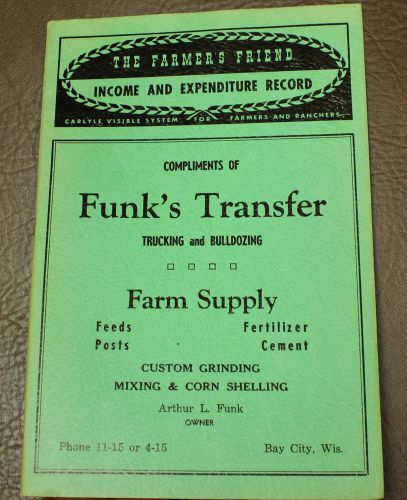 Farmers Friend Vintage Income And Expenditure Record Book BAY CITY WISCONSIN