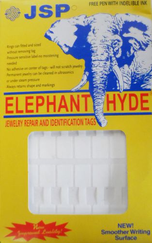 ELEPHANT-HYDE JEWELERS PRICE TAGS SQUARE,  1000 tages,   WHITE (ta80)