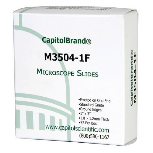 CapitolBrand M3504-1F Borosilicate Glass Standard Grade Microscope Slides,