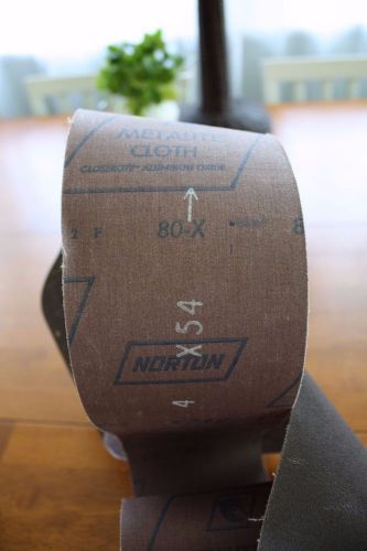 Norton k242 metalite cloth sanding belt 80x grit 4&#034; x 54&#034; box of 24,new for sale
