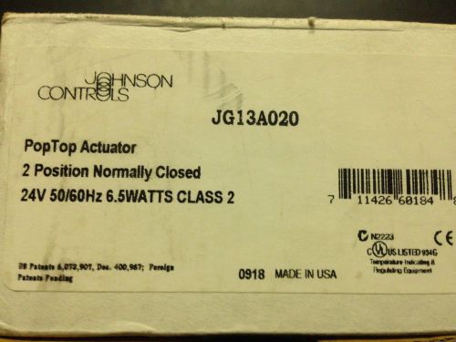 Johnson Controls JG13A020 2 Position Normally Closed PopTop Actuator-New in Box