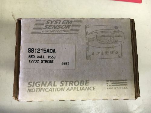 System sensor ss1215ada new in box red wall strobe 12vdc strob see pics #a32 for sale
