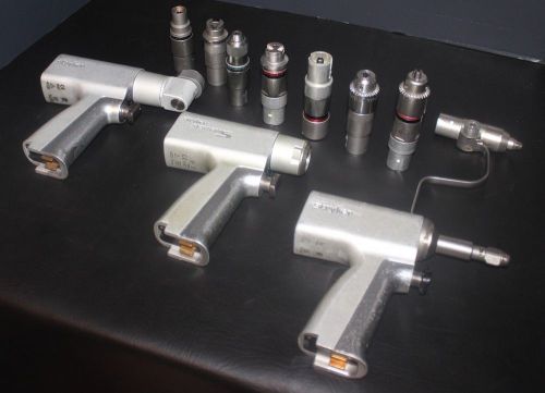 Stryker system 5 power instrument set 3 handpieces 8 attachments 60 day warranty for sale