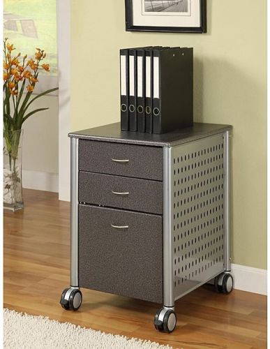 Black metal two drawers mobile filing cabinet organizer home office supplies for sale