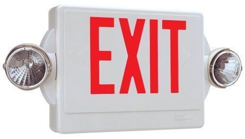 Exit sign-lithonia lighting quantum lhqm led exit-unit combo, red for sale