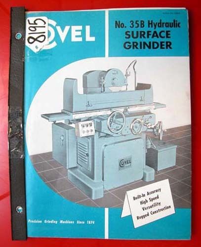 Covel instruct/parts manual no.3b&amp;no.60 surface grinder, inv 18082) copy for sale