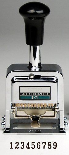 Lion Pro-Line Heavy-Duty Automatic Numbering Machine, 9-Wheel, 1 Numbering B-71