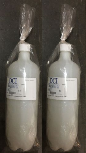 Dental Water Bottle x2, Heavy-Duty Plastic, 1 Liter W/ Cap &amp; Tube #8669 by DCI