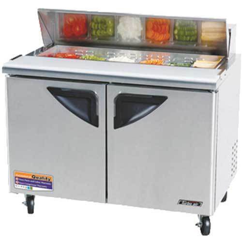 Turbo TST-48SD Refrigerated Counter, Sandwich Salad Prep Table, 2 Doors, Include