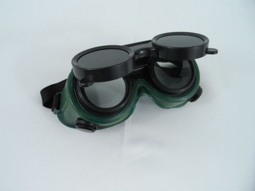 WELDERS SAFETY GLASSES  New Welding Cutting Glasses Flip Up Dark Green Lenses