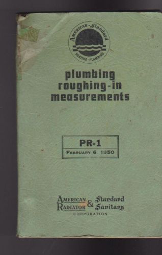 Plumbing Roughing-In Measurements PR-1 American Radiator &amp; Standard Sanitary