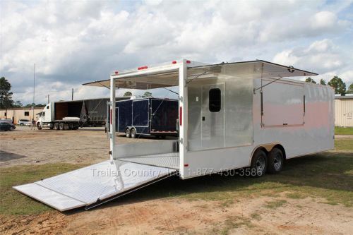 New 8.5x26 8.5 x 26 enclosed concession food vending bbq trailer  8&#039; porch deck for sale