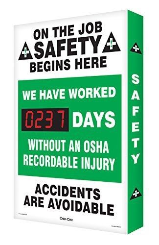 Accuform Signs SCA237 Aluminum Digi-Day Electronic Scoreboard, Legend &#034;ON THE