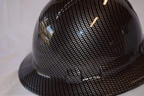 Pyramex ridgeline wide brim hardhat custom black/silver carbon fiber gloss #63 for sale