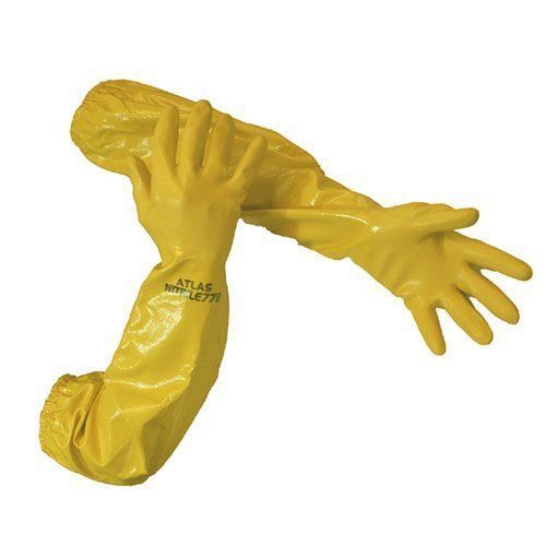 Atlas 772 26-inch nitrile medium elbow length chemical resistant yellow gloves for sale