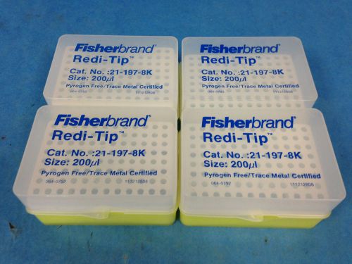 FISHERbrand Redi-Tip 21-197-8K Pipet Tip BOX ONLY Lot of 4