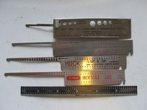 Aircraft tools 4 grip gauges and 1 6&#034; scale