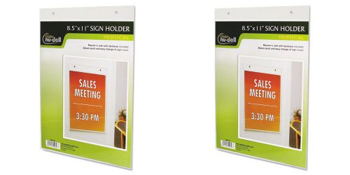 Nu-Dell 38011Z Clear Plastic Sign Holder, Wall Mount, 8 1/2 x 11 Inches, 2 Packs