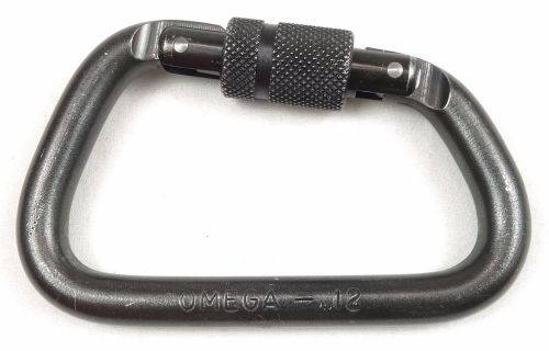 Omega pacific modified d 7/16&#034; steel screw-lok carabiner black for sale