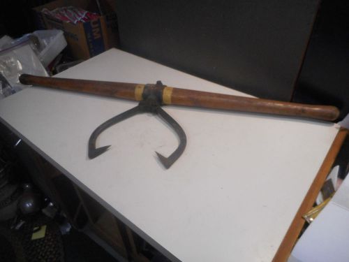 L225- antique / vintage  log tongs - primitive logging tool carrier for sale