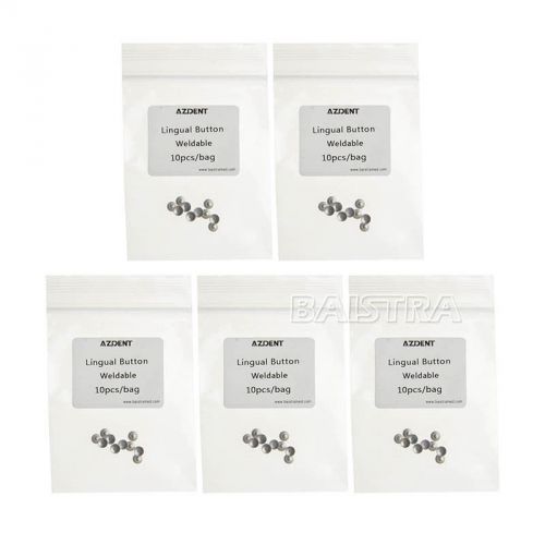 5 Packs Dental Orthodontic Accessory Lingual Buttons Weldable 10pcs/Pack Total