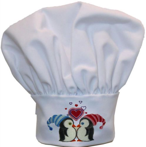 Penguin Love Chef Hat Adjust Wedding Shower Gift Penguins Monogram White Avail