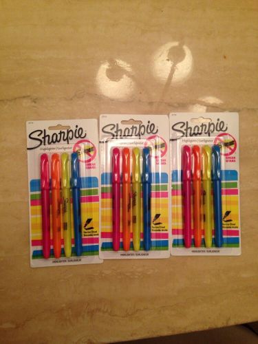 12 (3 Packs of 4) Sharpie Highlighter Assorted Colors 071641271746 27174