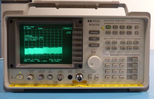 HP 8563E Spectrum Analyzer 9kHz-26.5 GHz w/ 85620A Mass Memory Module