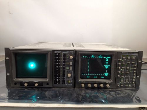 Tektronix 1750A Waveform / Vector Monitor with 760A Stereo Audio Monitor In Rack