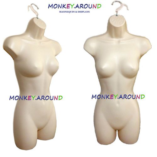 1 flesh mannequin female body torso form display women dress clothing w/hanger for sale