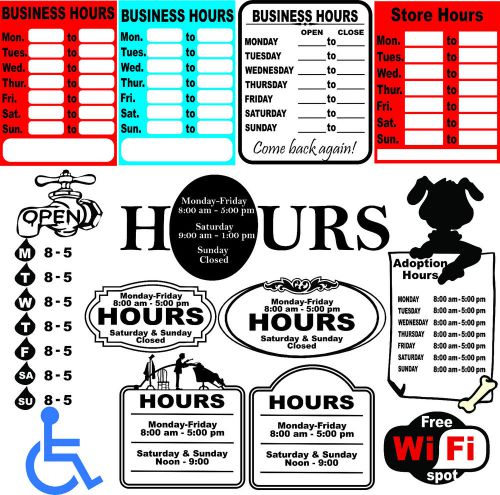 52 Business Hours Sign Templates Vector Clipart for Vinyl Cutter