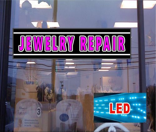 LED Light Box Sign- JEWELRY REPAIRS 46&#034;x12&#034; - Neon/Banner Altern.- Window Sign