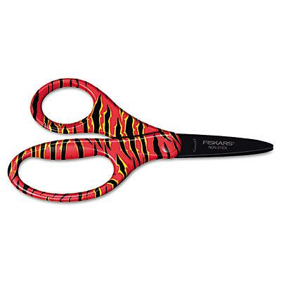 Kids designer non-stick scissors, 5&#034; length, 1-5/8&#034; cut, pointed, assorted for sale