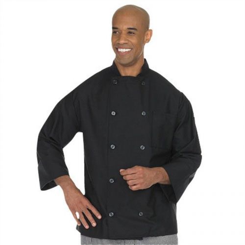 New black chef coat with free white bib apron for sale
