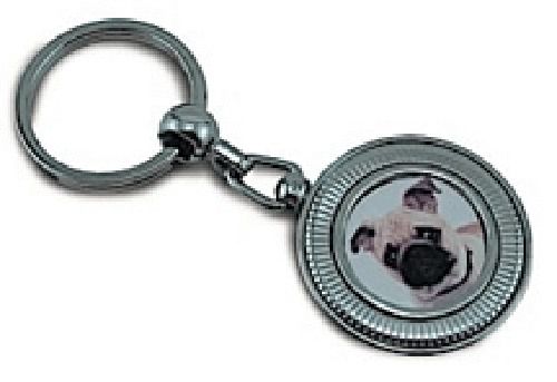 NEW- Bright Silver Fancy Key Chain- For Sublimation- Case of 4