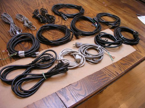 15 Flexible Stranded Wire Cable Power Cords, Male Plug, 2 &amp; 3 Cond, 16 - 18 AWG