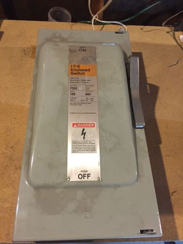 Siemens ITE enclosed disconnect safety switch 100amp 600volt F353