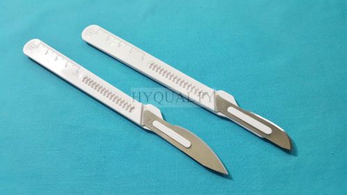 2 ASSORTED DISPOSABLE STERILE SURGICAL SCALPELS #24 #20 PLASTIC GRADUATED HANDLE