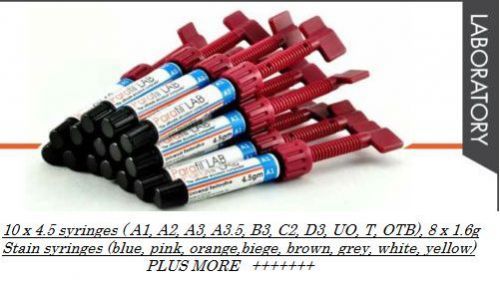 Parafil lab restorative 10 syringe kit a1, a2, a3, a3.5, b3, c2, d3, uo, t, otb for sale