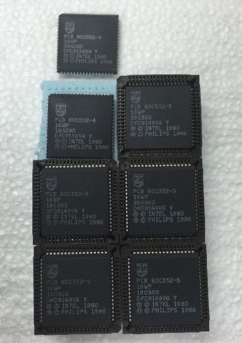 Lot of 7 PHILIPS PCB80C552-5-16WP Single Chip 8-bit Microcontroller PLC C-68 NEW